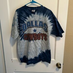 Vintage Dallas Cowboys Tie-Dye T-Shirt - Textured Football Logo